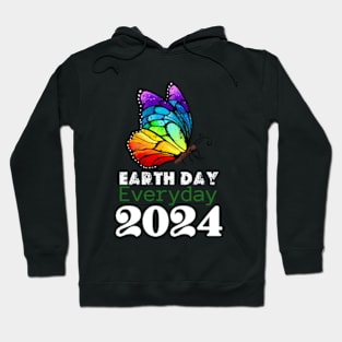 happy Earth day Everyday 2024  gift april 22 Rainbow Hoodie